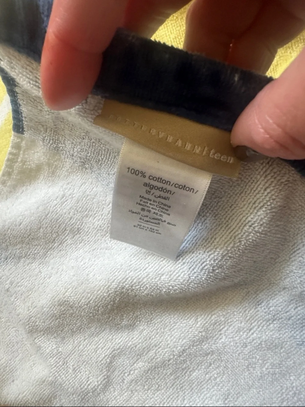 Pottery Barn Happy Pineapple Beach Towel UPF 50+